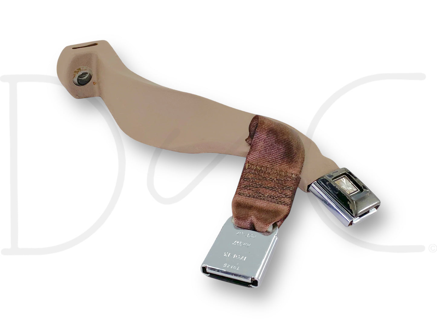 92-97 Ford F250 F350 Front Right & Center Seat Belt Seatbelt Latch Buckle Tan