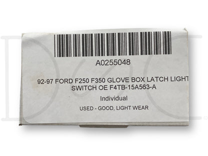 92-97 Ford F250 F350 Glove Box Latch Light Switch OE F4Tb-15A563-A