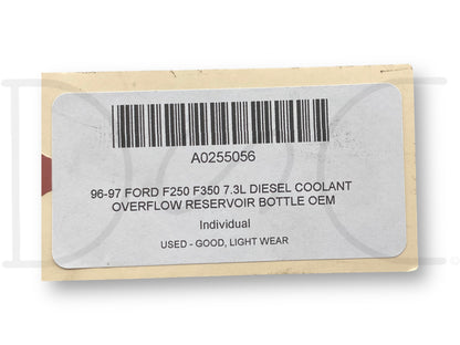96-97 Ford F250 F350 7.3L Diesel Coolant Overflow Reservoir Bottle OEM