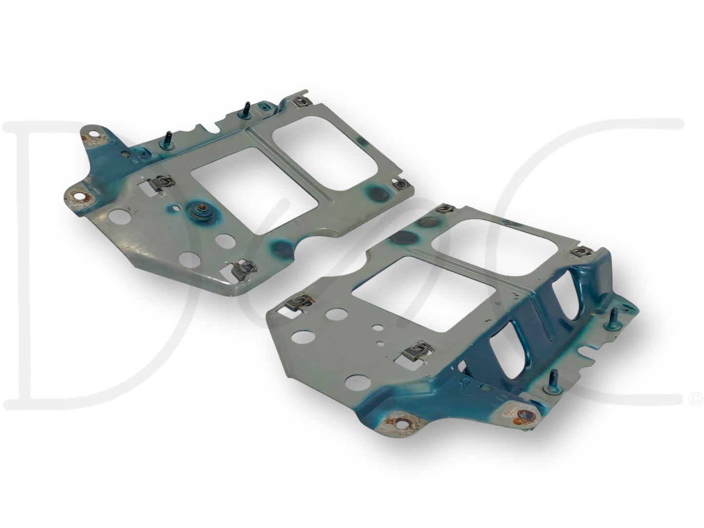 92-97 Ford F250 F350 Headlight Bracket Header Core Support Pair Set RH LH OEM
