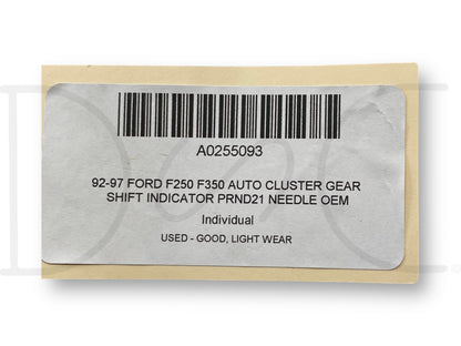 92-97 Ford F250 F350 Auto Cluster Gear Shift Indicator Prnd21 Needle OEM