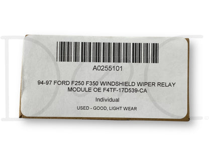 94-97 Ford F250 F350 Windshield Wiper Relay Module OE F4Tf-17D539-Ca