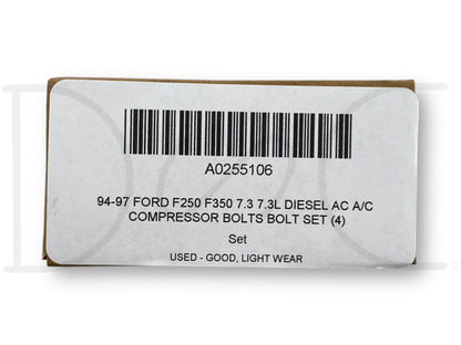 94-97 Ford F250 F350 7.3 7.3L Diesel Ac A/C Compressor Bolts Bolt Set (4)