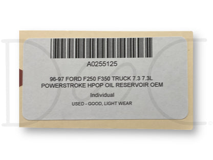96-97 Ford F250 F350 Truck 7.3 7.3L Powerstroke HPOP Oil Reservoir OEM