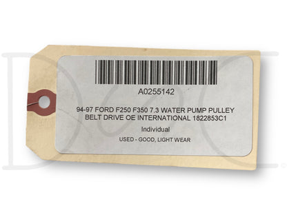 94-97 Ford F250 F350 7.3 Water Pump Pulley Belt Drive OE International 1822853C1