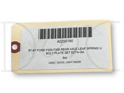 87-97 Ford F250 F350 Rear Axle Leaf Spring U Bolt Plate Set E2Ta-Ga