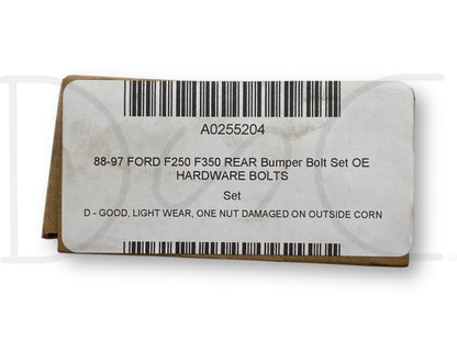 88-97 Ford F250 F350 Rear Bumper Bolt Set OE Hardware Bolts