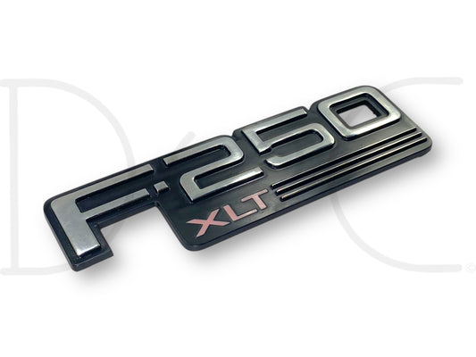 92-97 Ford F250 F-250 XLT Truck Fender Badge Emblem Plate OEM