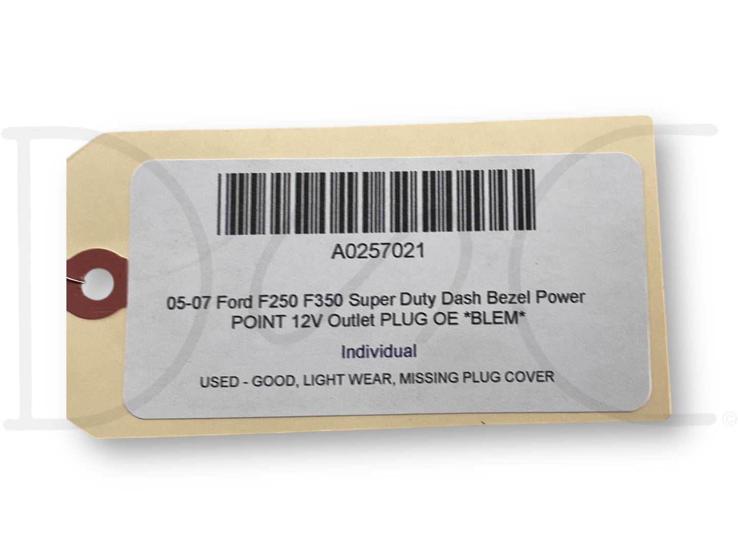05-07 Ford F250 F350 Super Duty Dash Bezel Power Point 12V Outlet Plug OE *Blem*