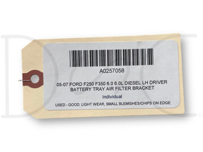 05-07 Ford F250 F350 6.0 6.0L Diesel LH Driver Battery Tray Air Filter Bracket