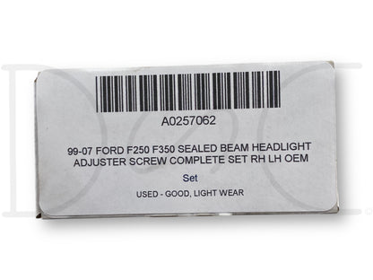 99-07 Ford F250 F350 Sealed Beam Headlight Adjuster Screw Complete Set RH LH OEM