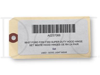 99-07 Ford F250 F350 Super Duty Hood Hinge Set White Hood Hinges OE RH LH Pair