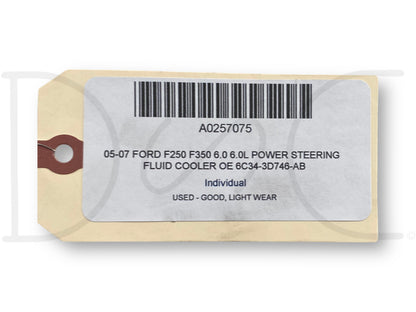05-07 Ford F250 F350 6.0 6.0L Power Steering Fluid Cooler OE 6C34-3D746-AB