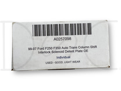 99-07 Ford F250 F350 Auto Trans Column Shift Interlock Solenoid Detent Plate OE