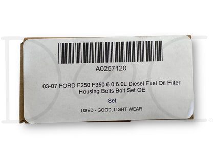 03-07 Ford F250 F350 6.0 6.0L Diesel Fuel Oil Filter Housing Bolts Bolt Set OE