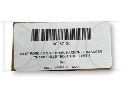 03-07 Ford 6.0 6.0L Diesel Harmonic Balancer Crank Pulley Bolts Bolt Set 4