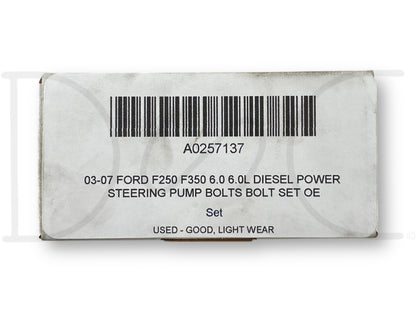 03-07 Ford F250 F350 6.0 6.0L Diesel Power Steering Pump Bolts Bolt Set OE