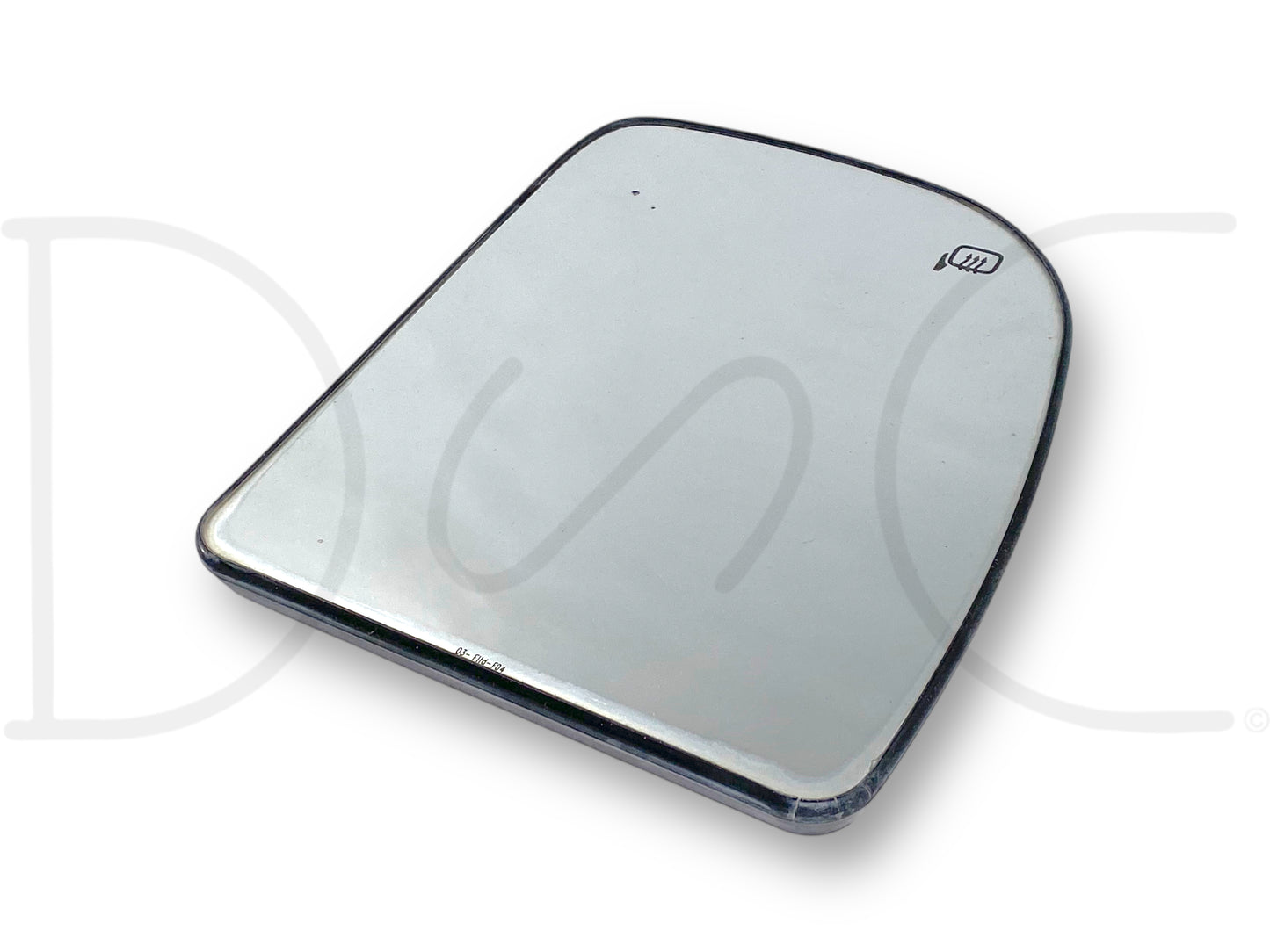 02-07 Ford F250 F350 RH Right Passenger Tow Mirror Upper Glass Heat OEM used replacement glass with light wear and scratches, compatible with 2002-2007 Ford Super Duty trucks.
