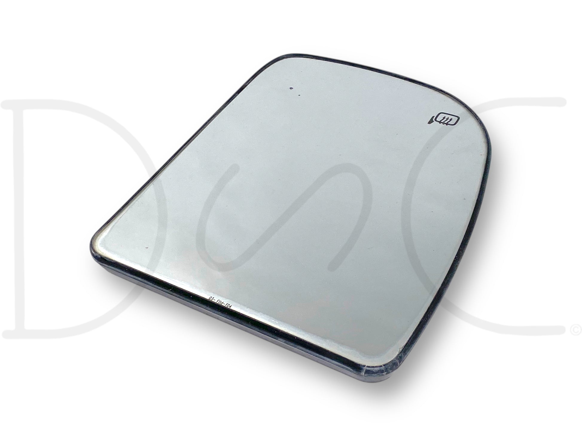 02-07 Ford F250 F350 RH Right Passenger Tow Mirror Upper Glass Heat OEM used replacement glass with light wear and scratches, compatible with 2002-2007 Ford Super Duty trucks.