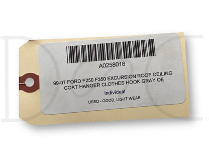 99-07 Ford F250 F350 Excursion Roof Ceiling Coat Hanger Clothes Hook Gray OE