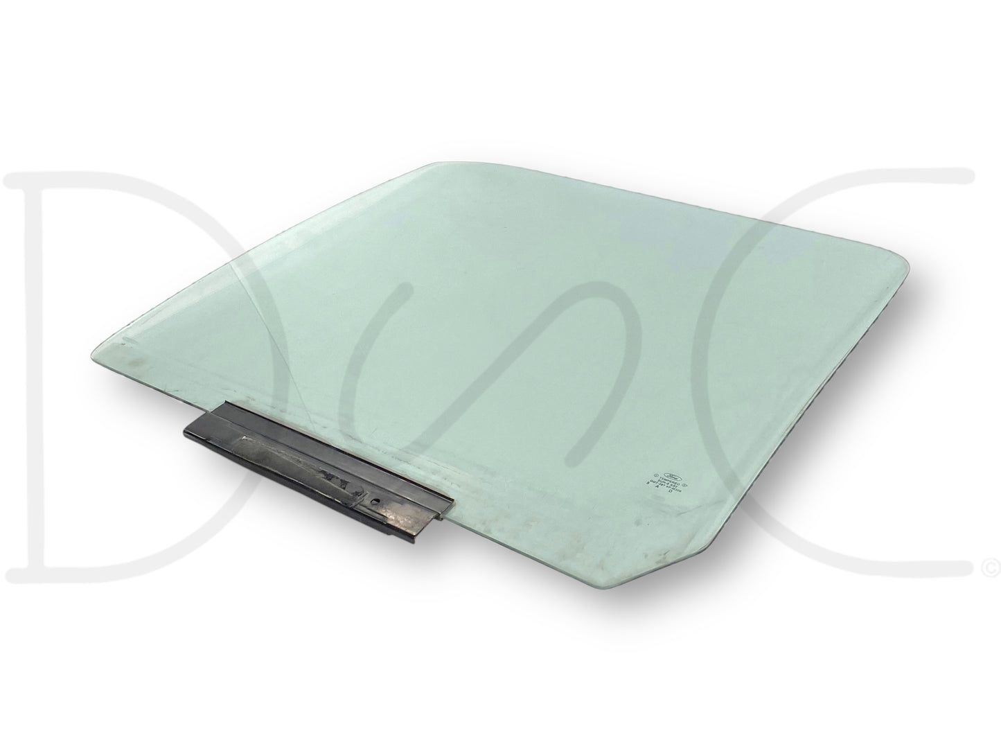92-97 Ford F250 F350 LH Left Driver Front Door Window Glass OEM, used with light wear and scratches, compatible with 1992-1997 Ford Bronco, F-150, F-250, and F-350 trucks.
