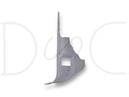 92-97 Ford F250 F350 LH Left Driver Lower Kick Panel Trim Gray OE, used with light wear and scratches, compatible with 1992-1997 Ford F-250 and F-350 trucks.