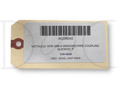 Victaulic 107N 3/88.9 Grooved Pipe Coupling Quickvic 3"