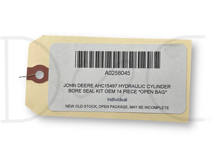 John Deere Ahc15497 Hydraulic Cylinder Bore Seal Kit OEM 14 Piece *Open Bag*