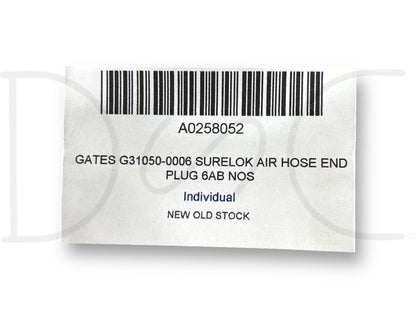 Gates G31050-0006 Surelok Air Hose End Plug 6Ab Nos
