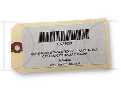 Cat 237-3797 Non-Vented Hydraulic Oil Fill Cap OEM Caterpillar 2373797