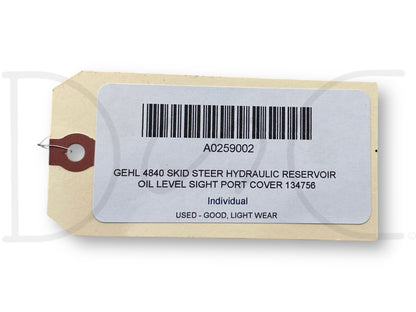 Gehl 4840 Skid Steer Hydraulic Reservoir Oil Level Sight Port Cover 134756