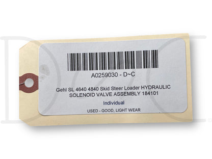 Gehl Sl 4640 4840 Skid Steer Loader Hydraulic Solenoid Valve Assembly 184101