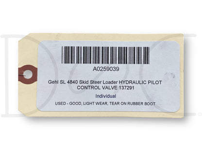 Gehl Sl 4840 Skid Steer Loader Hydraulic Pilot Control Valve 137291
