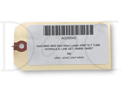 Gehl 4640 4840 Skid Steer Loader Arm Tilt Tube Hydraulic Line Set 184956 184957
