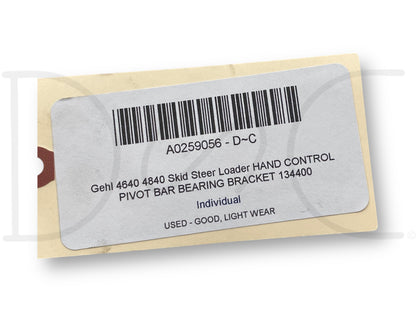Gehl 4640 4840 Skid Steer Loader Hand Control Pivot Bar Bearing Bracket 134400