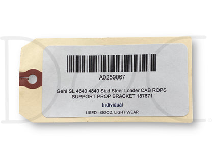 Gehl Sl 4640 4840 Skid Steer Loader Cab Rops Support Prop Bracket 187671