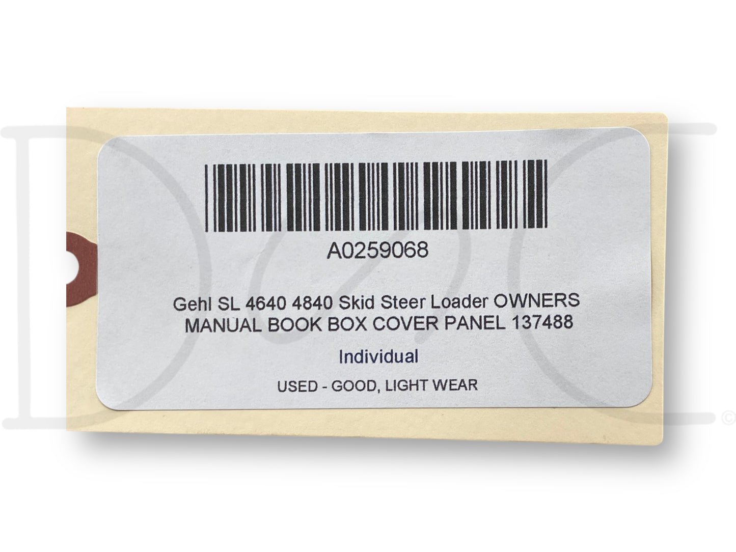 Gehl Sl 4640 4840 Skid Steer Loader Owners Manual Book Box Cover Panel 137488