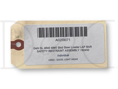 Gehl Sl 4640 4840 Skid Steer Loader Lap Bar Safety Restraint Assembly 192450