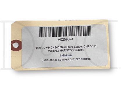 Gehl Sl 4640 4840 Skid Steer Loader Chassis Wiring Harness 184044