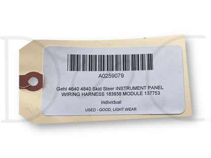 Gehl 4640 4840 Skid Steer Instrument Panel Wiring Harness 183938 Module 137753