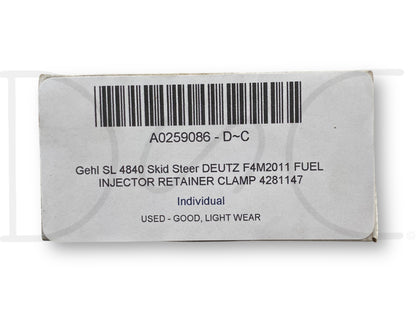 Gehl Sl 4840 Skid Steer Deutz F4M2011 Fuel Injector Retainer Clamp 4281147