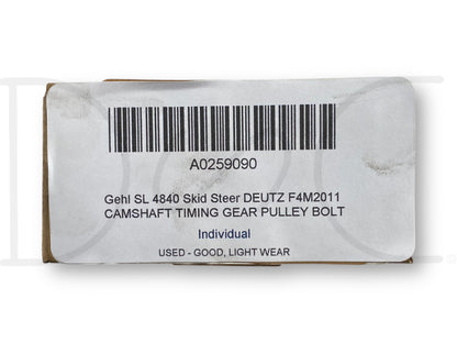 Gehl Sl 4840 Skid Steer Deutz F4M2011 Camshaft Timing Gear Pulley Bolt