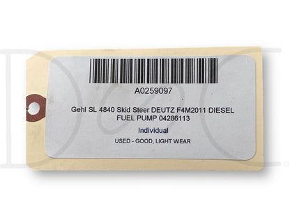 Gehl Sl 4840 Skid Steer Deutz F4M2011 Diesel Fuel Pump 04286113