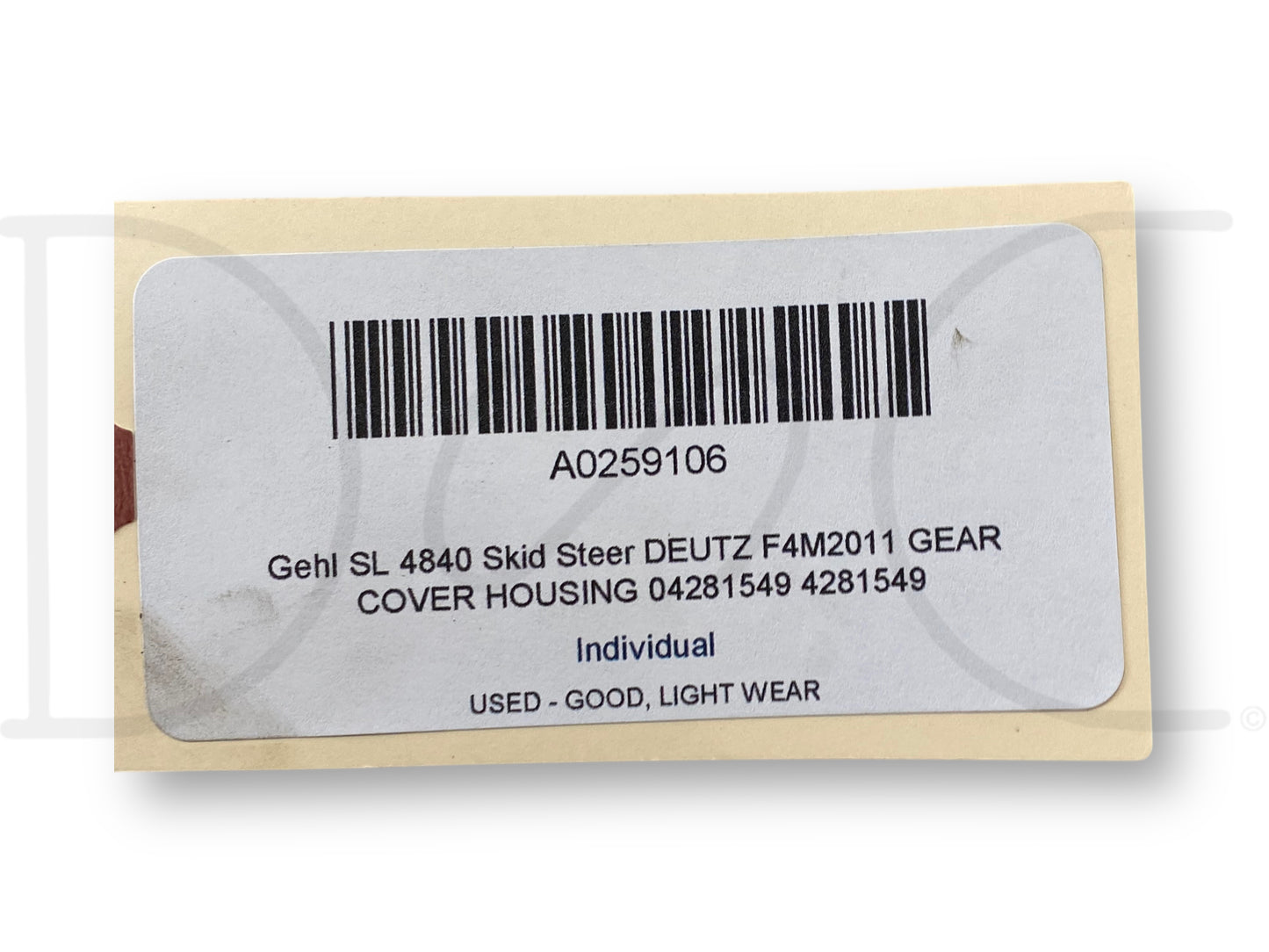 Gehl Sl 4840 Skid Steer Deutz F4M2011 Gear Cover Housing 04281549 4281549