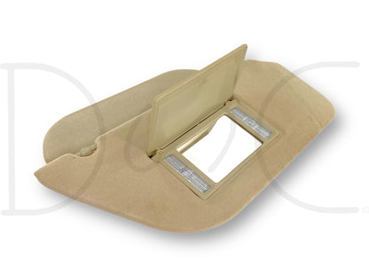 02-07 Ford F250 F350 RH Right Passenger Dual Sun Visor Tan W/ Mirror OEM *Blem*