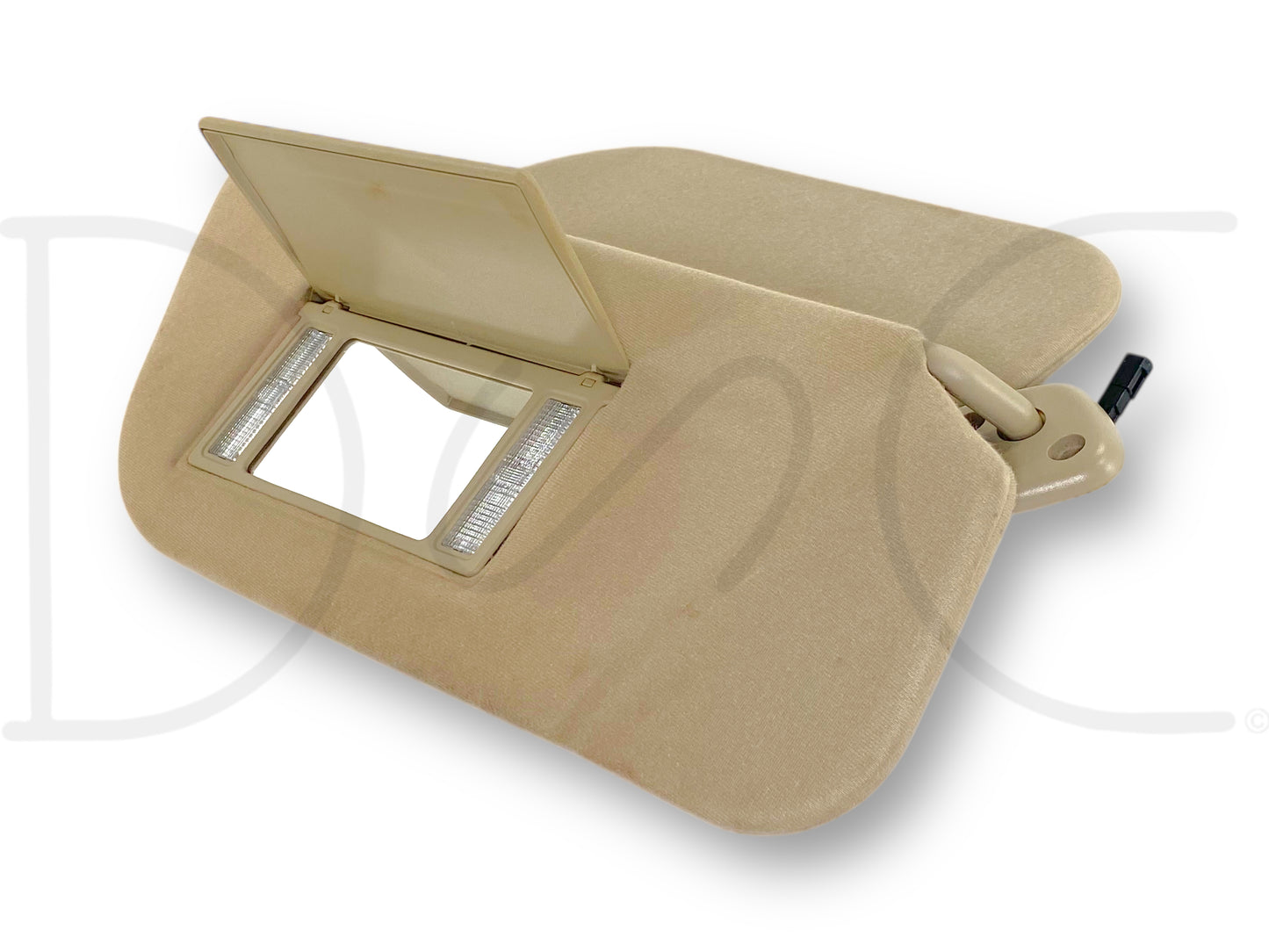 02-07 Ford F250 F350 RH Right Passenger Dual Sun Visor Tan W/ Mirror OEM *Blem*