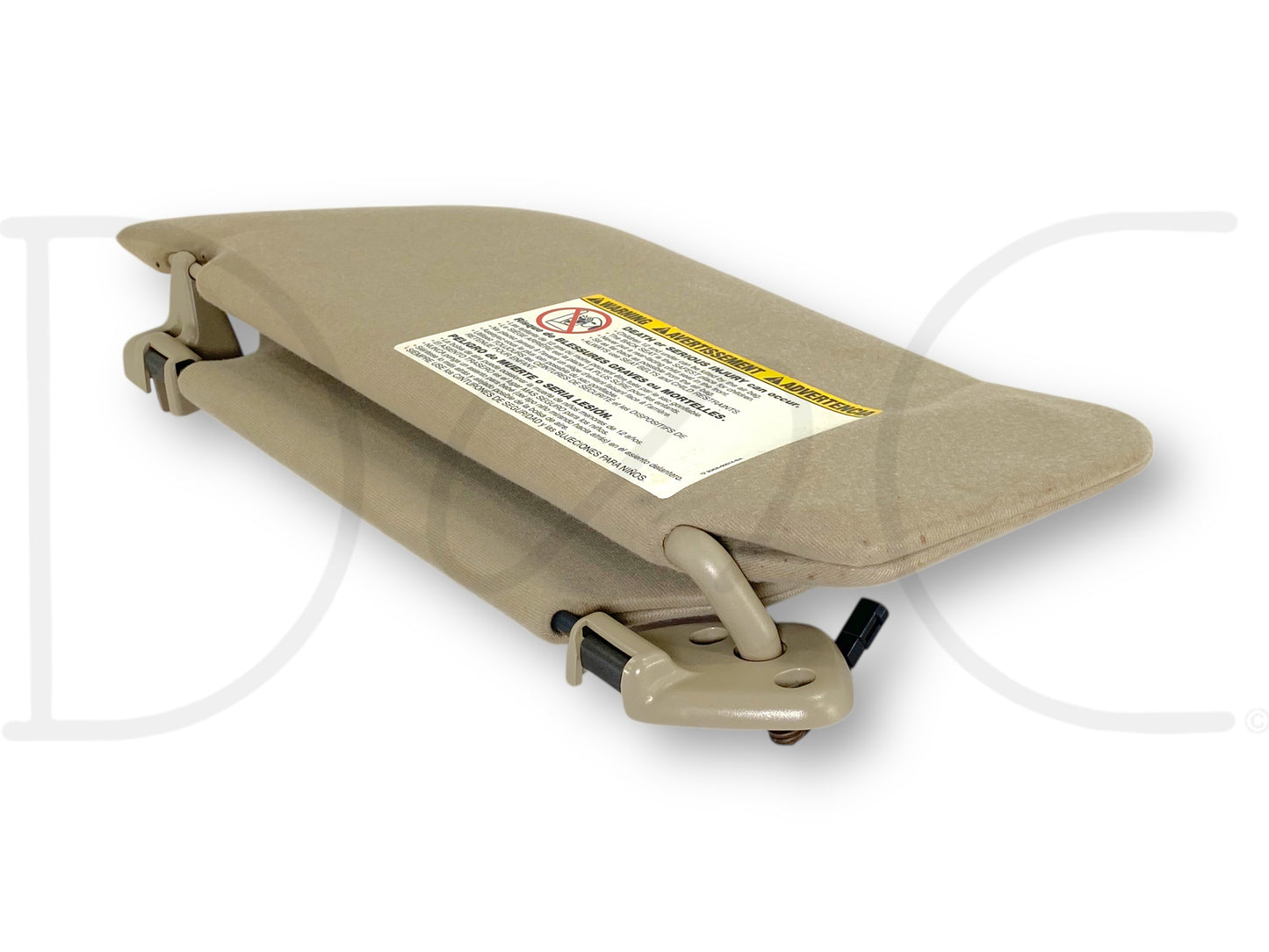 02-07 Ford F250 F350 RH Right Passenger Dual Sun Visor Tan W/ Mirror OEM *Blem*