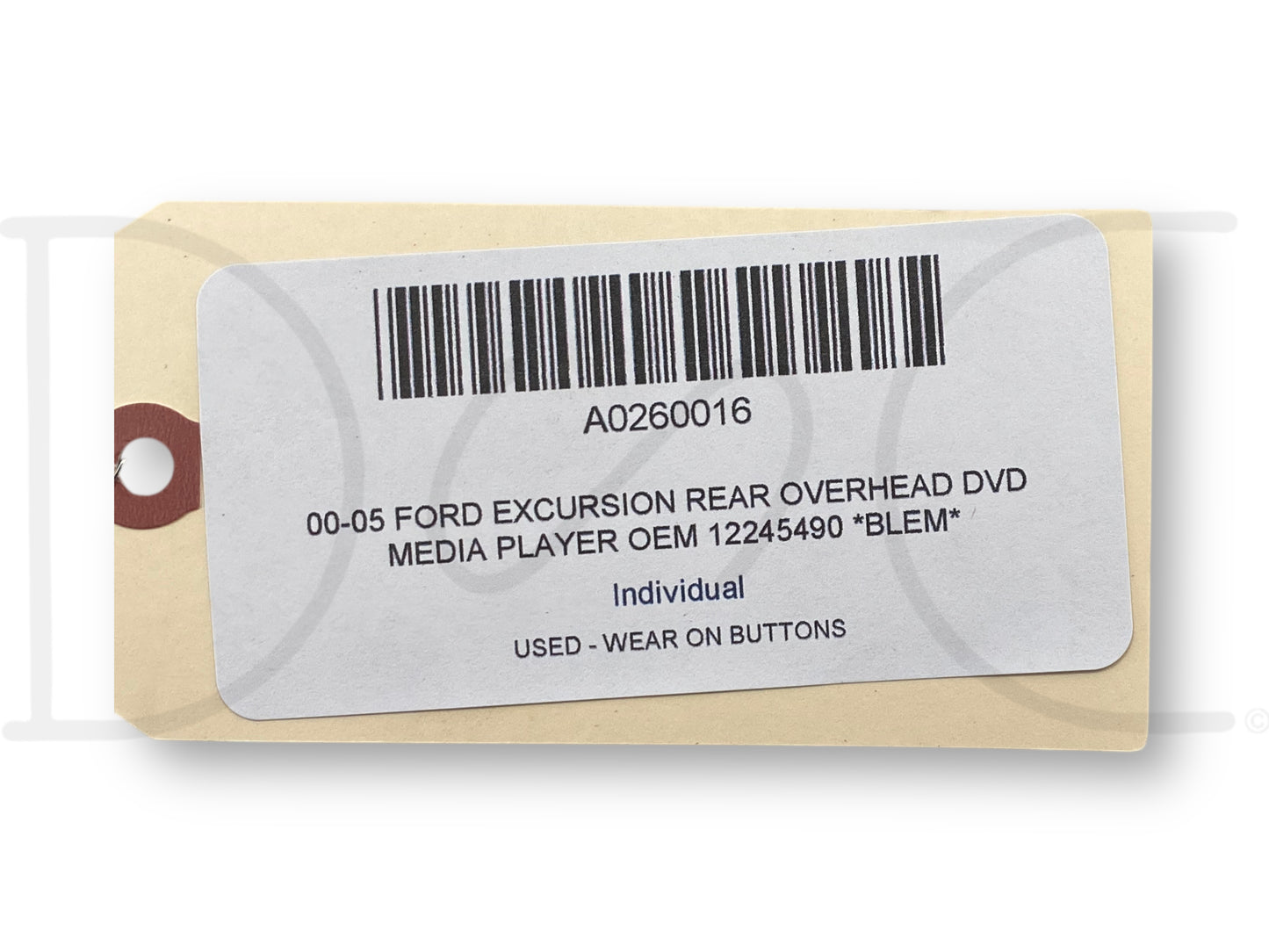 00-05 Ford Excursion Rear Overhead Dvd Media Player OEM 12245490 *Blem*