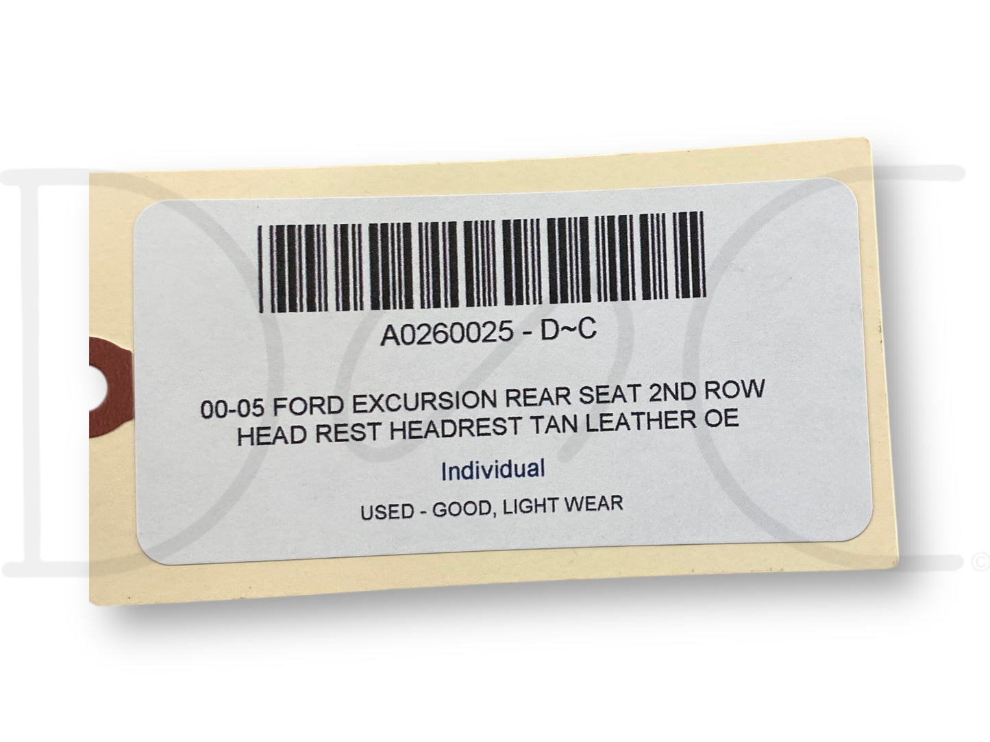 00-05 Ford Excursion Rear Seat 2Nd Row Head Rest Headrest Tan Leather OE