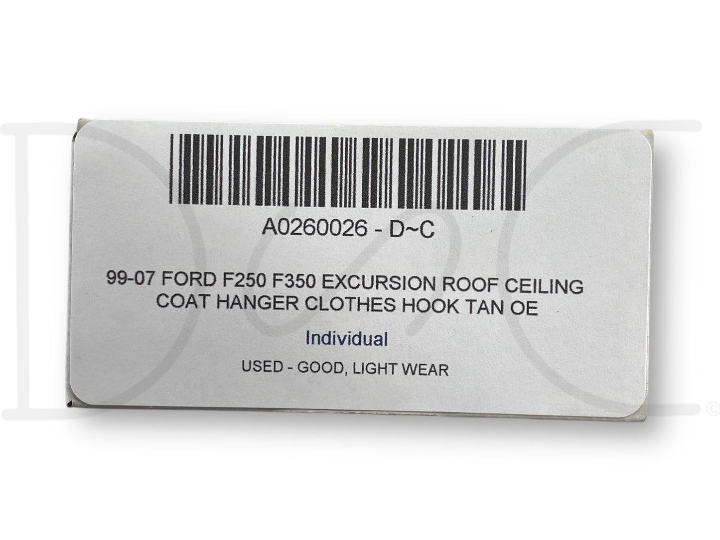 99-07 Ford F250 F350 Excursion Roof Ceiling Coat Hanger Clothes Hook Tan OE